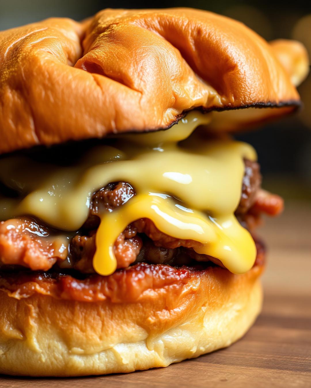 Abut Burger signature smash burger with melting cheese and toasted brioche bun